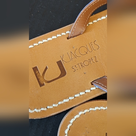 K.JAQUES ST TROPEZ Luxury Sandals, Leather, Ankle Wrap, Blue - Picture 8 of 8